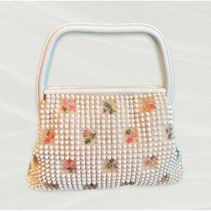 Vintage Grandee Mid-Century Beaded Evening Bag 1960s Structured Frame Handbag